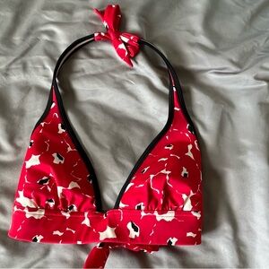 Victoria’s Secret red floral push-up bikini top (M)